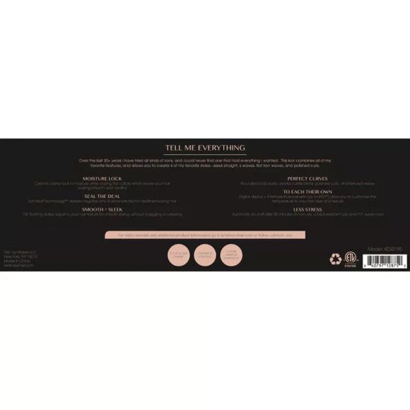 Kristin Ess 3-In-One Ceramic Flat Iron - Straightens, Waves & Curls - 1 1/4" NEW - Picture 2 of 6